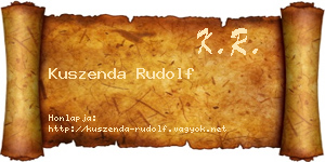 Kuszenda Rudolf névjegykártya